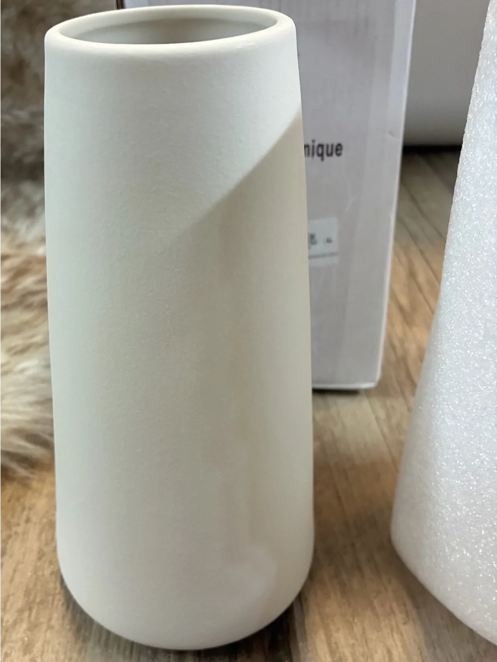 Matte White Ceramic Vase Modern Minimalistic Boho Scandinavian Decor NIB